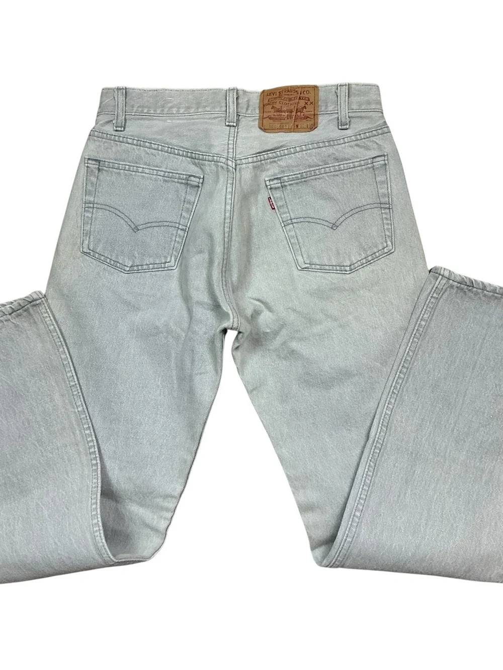 Vintage Levi’s 501 button fly 80s/90s light gray straight leg jeans 29 x 29 USA